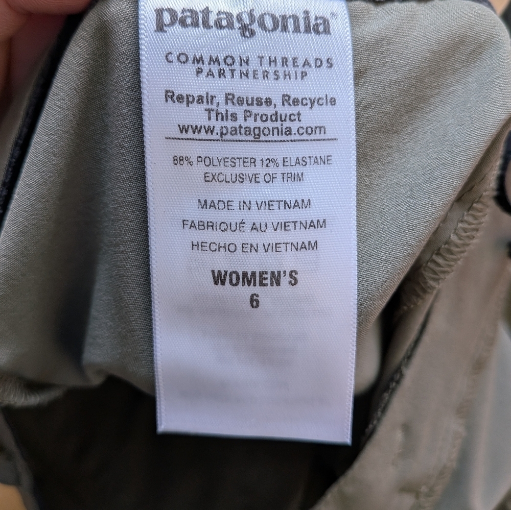 PATAGONIA Outdoor Women Kaki Short Size 6 Activewear - Picture 7 of 10
